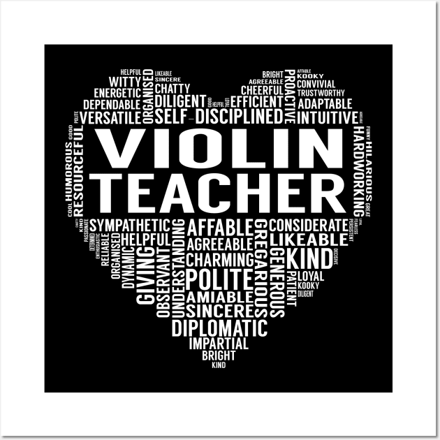 Violin Teacher Heart Wall Art by LotusTee